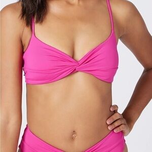 - L*SPACE by Monica Wise Women's
Ringo Twisted Bikini Top Pink Size S Pink…